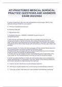 ATI PROCTORED MEDICAL SURGICAL  PRACTICE QUESTIONS AND ANSWERS  EXAM 2023/2024