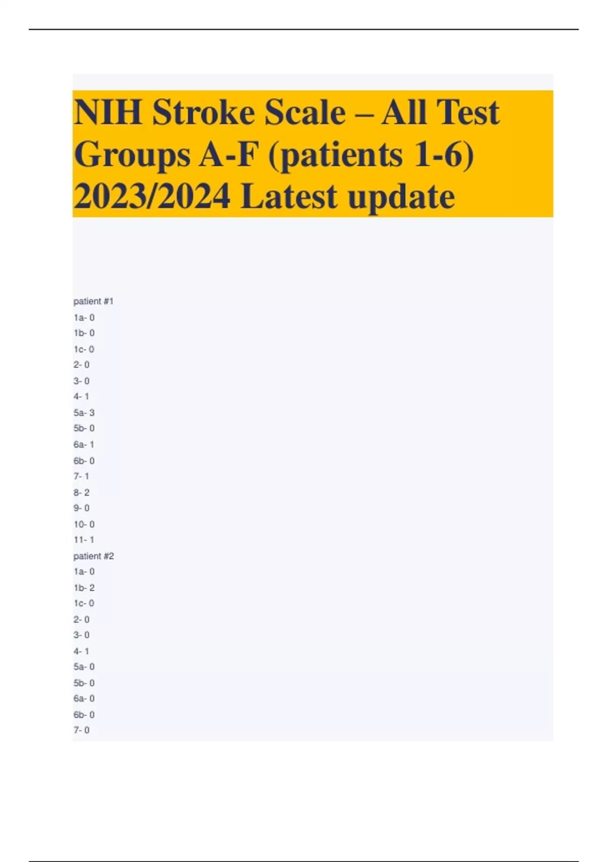 nih-stroke-scale-all-test-groups-a-f-patients-1-6-2023-2024-latest