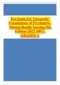 Test bank For Varcarolis' Foundations of Psychiatric-Mental Health Nursing 9th Edition