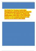 Test Bank For Nursing Leadership, Management, and Professional Practice for the LPN/LVN 7th Edition by Tamara R. Dahlkemper | 2021/2022 | 9781719641487 |Chapter 1-21 | Complete Questions and Answers A+