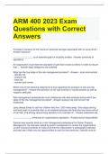 ARM 400 2023 Exam Questions with Correct Answers 