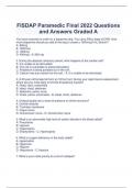 FISDAP Paramedic Final 2022 Questions and Answers Graded A