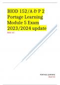 BIOD 152/A & P 2 Portage Learning Module 5 Exam 2023/2024 update