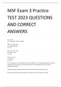 MSF Exam 3 Practice  TEST 2023 QUESTIONS  AND CORRECT  ANSWERS