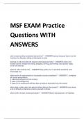 bundle  MSF EXAM Practice Questions WITH ANSWERS 2023/2024