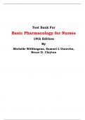 Test Bank For Clayton’s Basic Pharmacology for Nurses 19th Edition By Michelle J. Willihnganz, Samuel L. Gurevitz, Bruce Clayton Chapter 1-48