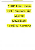 AHIP ,Final ,Exam ,Test ,Questions ,and ,Answers ,(2022/2023) ,(Verified ,Answers