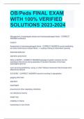 OB/Peds FINAL EXAM WITH 100% VERIFIED SOLUTIONS 2023-2024