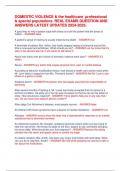 DOMESTIC VIOLENCE & the healthcare  professional & special populations  REAL EXAMS QUESTION AND ANSWERS LATEST UPDATES 2024-2025.  