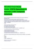 FF1/FF2 Final Study  Guide IFSTA Questions &  Answers with Complete  Solutions