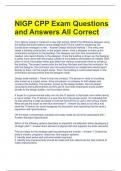 NIGP CPP Exam Questions and Answers All Correct 