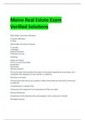 Maine Real Estate Exam Verified Solutions