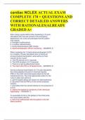 cardiac NCLEX ACTUAL EXAM COMPLETE 170 + QUESTIONS AND CORRECT DETAILED ANSWERS WITH RATIONALES|ALREADY GRADED A+