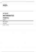 AQA A-level MATHEMATICS Paper 2 JUNE 2023 MARK SCHEME