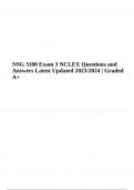 NSG 3100 Exam(NCLEX) Questions and Answers Latest Updated 2023/2024 | 100% Verified