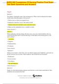 NURS 200 Foundations Of Nursing Practice Final Exam Test Bank Questions and Answers
