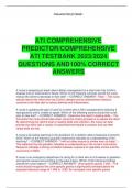 ATI COMPREHENSIVE PREDICTOR/COMPREHENSIVE  ATI TESTBANK 2023/2024  QUESTIONS AND100% CORRECT ANSWERS