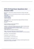   OTD 316 Final Exam Questions And Answers 2023