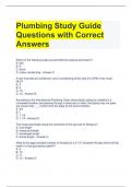 Plumbing Study Guide Questions with Correct Answers 