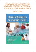 PHARMACOTHERAPEUTICS FOR ADVANCED PRACTICE, A PRACTICAL APPROACH 5TH ED BY ARCANGELO TEST BANK | (RATED A+) Q&A | BEST 2023