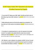 CCHT Study Guide questions and answers latest 2023 - 2024 [100% correct answers]