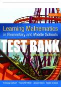 Test Bank For Learning Mathematics in Elementary and Middle School: A Learner-Centered Approach 6th Edition All Chapters - 9780133519211
