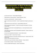 Fundamentals of Rad Technology Exam Questions With Answers Graded A+