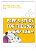 AHIP FINAL EXAM LATEST STUDY QUSTIONS. (MODULE 1-5)