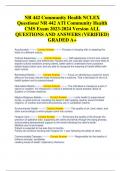 NR 442 Community Health CMS Exam 2023-2024 Version ALL QUESTIONS AND ANSWERS (VERIFIED) GRADED A+