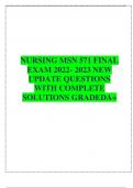 NURSING MSN 571 FINAL EXAM 2022- 2023 NEW UPDATE QUESTIONS WITH COMPLETE SOLUTIONS GRADEDA