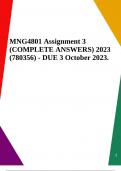 MNG4801 Assignment 3 (COMPLETE ANSWERS) 2023 (780356) - DUE 3 October 2023.