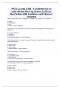 WGU Course C836 - Fundamentals of Information Security Quizlet by Brian MacFarlane 200 Questions with Correct Answers