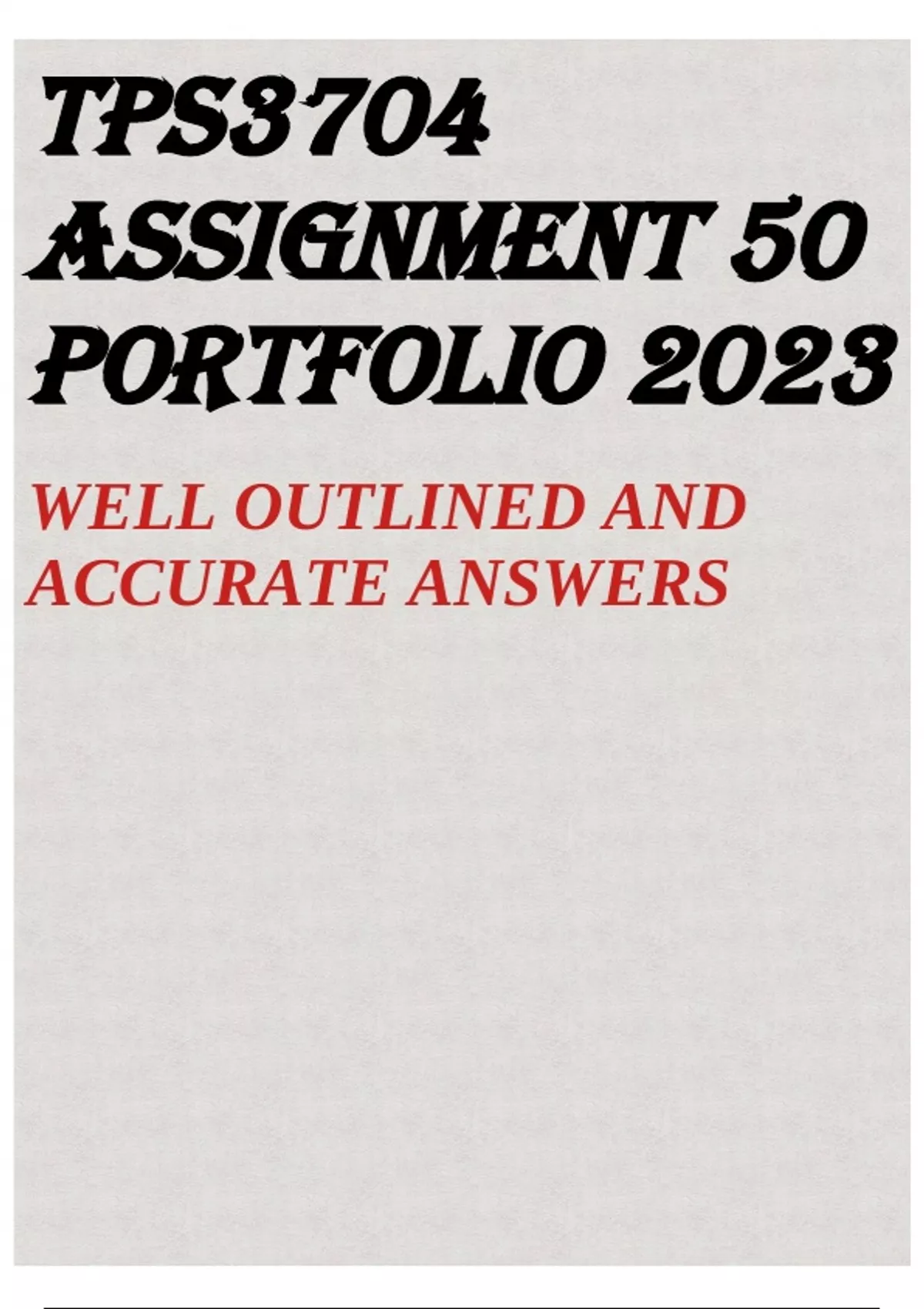 tps3704 assignment 50 answers 2020