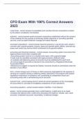   CFO Exam With 100% Correct Answers 2023