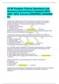 CPJE Practice Clinical Questions and Answers (Actual Exam) 100% Correct (VERIFIED) GRADED A+