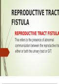 Reproductive Tract fistula