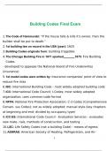 Building code Class Final Exam 2022 with complete solution