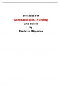 Test Bank For Gerontological Nursing 10th Edition By Charlotte Eliopoulos