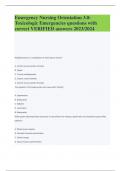 Emergency Nursing Orientation 3.0: Toxicologic Emergencies questions with correct VERIFIED answers 2023/2024