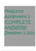 MNG3701 Assignment 2 (COMPLETE ANSWERS) Semester 2 2023