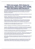 TNCC test prepA, TNCC Notes for  Written Exam, TNCC Prep, TNCC EXAM,  TNCC 8th Edition 2023 Review A+