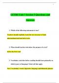 LETRS Unit 7 Session 5 Questions and Answers