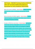 DOT Exam - NRCME Training Institute Material with 147 Correctly Defined Questions to Guarantee A+ Score Solutions 2023-2024. 