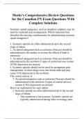 Mosby's Comprehensive Review Questions for the Canadian PN Exam Questions With Complete Solutions