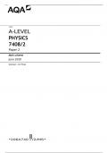 AQA  A-LEVEL PHYSICS 7408/2 Paper 2 Mark scheme