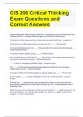 CIS 200 Critical Thinking Exam Questions and Correct Answers 