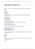 ASU BIO 181 Exam 2 A Questions with correct Answers 2023