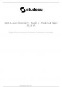 Paper 1 – Inorganic and Physical Chemistry  Predicted Paper 2022