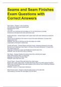 Seams and Seam Finishes Exam Questions with Correct Answers 