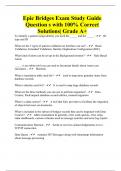Epic Bridges Exam Study Guide Question s with 100% Correct Solutions| Grade A+